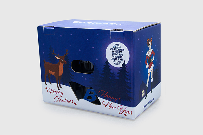 ontwerp verpakking drankbox kerstontwerp